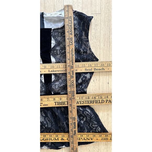 Mi Ami Lace Cami Top Black Velvet Bow Womens Small - Picture 7 of 8